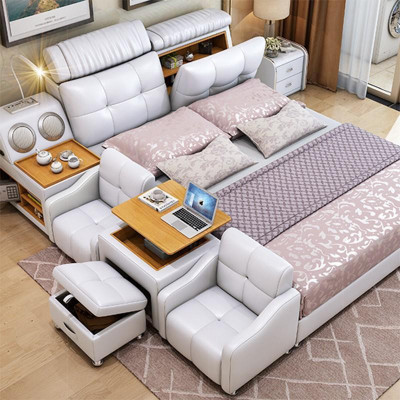 Multifunctioneel bed Modern hotelbed Multifunctionele geluid 180x200 Bluetooth