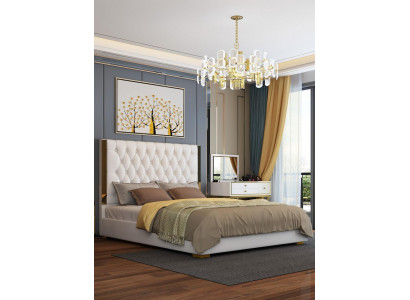 Tweepersoons Hotelbedden Slaapkamer Leer Modern BedDeksel