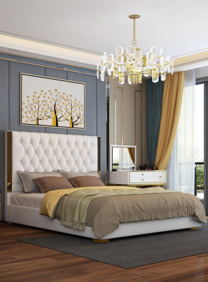 Tweepersoons Hotelbedden Slaapkamer Leer Modern BedDeksel