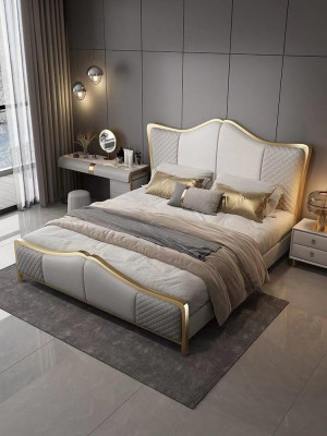 Slaapkamer set ontwerper luxe groep set bed 2x nachtkastje 3 delig Nieuw