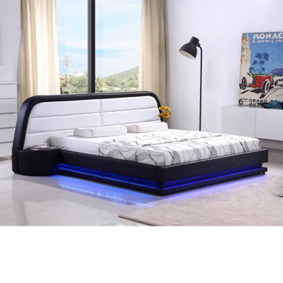 Modern houten bedframe bedframe bedframes met lattenbodem tweepersoonsbed LED 269cm
