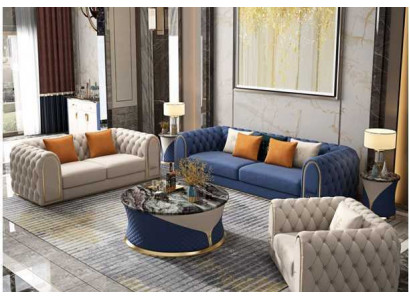 Luxe woonkamerset 3-delig Chesterfield-modern design bankstel 3+2+1 designer