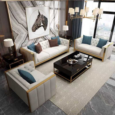 Woonkamerset Bankstel 3+1 zits luxueus wit Bankstellen Design leder nieuw