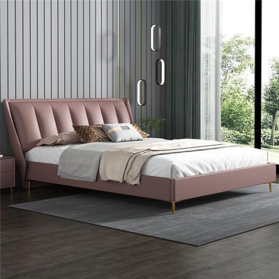 Luxe slaapkamerbed, designer meubels, tweepersoonsbed, hout, nieuw.
