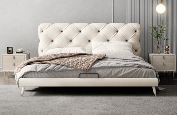 Modern bed luxe slaapkamer bedden stijl bedframe meubels inrichting