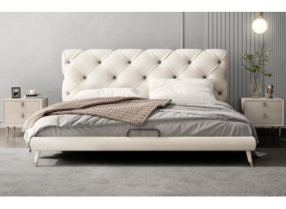 Bed nachtkastje 3-delige slaapkamer set design Modern Luxe Bedden Beige