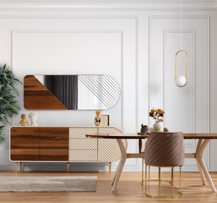 Eetkamerset Eetkamer Luxe Eethoek Eettafel Tafel Stoelen Bruin Set 5-delig