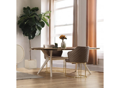 Eetgroep Eetkamer Luxe Eethoek Eettafel Tafel Stoelen Bruin Set 7-delig
