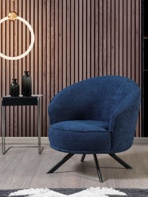 Moderne bankstel Luxe bankstellen Driezits fauteuil Blauw Zitmeubels 3-delig
