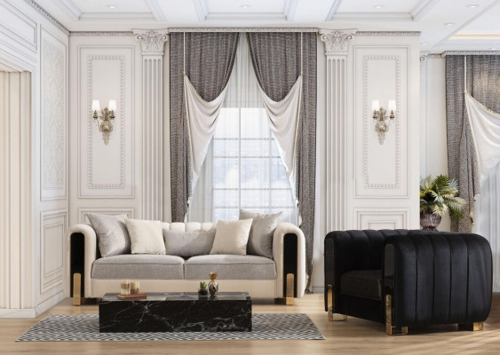 Moderne bankstel Driezits fauteuil luxe set Stoffen bankstellen Luxe meubels