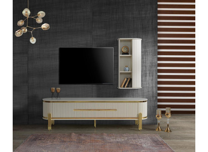 TV-standaard RTV Lowboard wit Tafel Hout Modern Woonkamer Sideboard