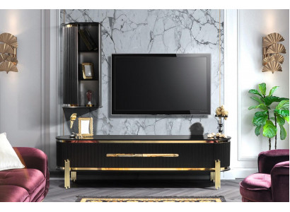 Modern lowboard luxe RTV tv-standaard woonkamermeubilair zwart goud
