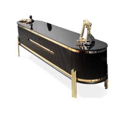 Modern lowboard luxe RTV tv-standaard woonkamermeubilair zwart goud