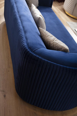 Roestvrijstalen driezits luxueuze sofa blauw woonkamermeubilair gestoffeerde banken.