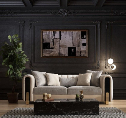 Witte driezits luxe bank Modern roestvrijstalen design Woonkamer meubels