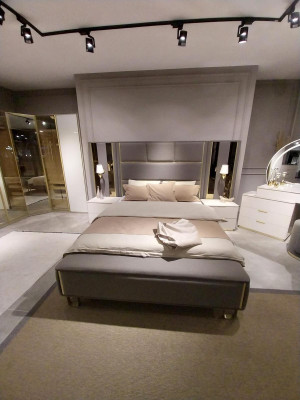 Luxe slaapkamerset Bed + 2x nachtkastjes + bank Designmeubels 4-delig Nieuw