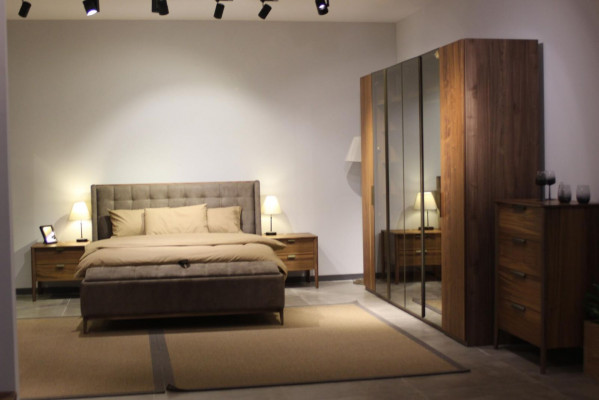 Designer Slaapkamer Set Luxe Bed 2x Nachtkastje Hout Volledig nieuw 3-delig.