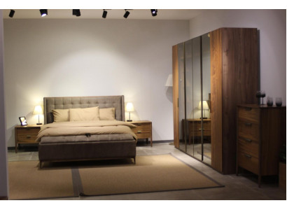 Designer Slaapkamer Set Luxe Bed 2x Nachtkastje Hout Volledig nieuw 3-delig.