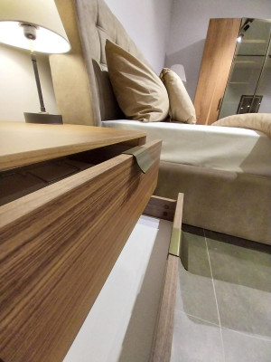 Designer Slaapkamer Set Luxe Bed 2x Nachtkastje Hout Volledig nieuw 3-delig.