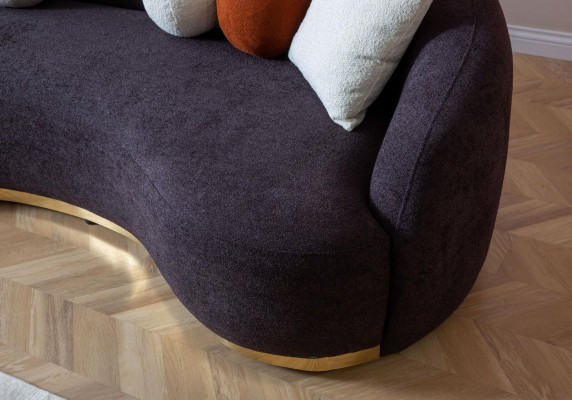 Designer bankstel 4 - zits bruine kleur nieuw in moderne woonkamer.