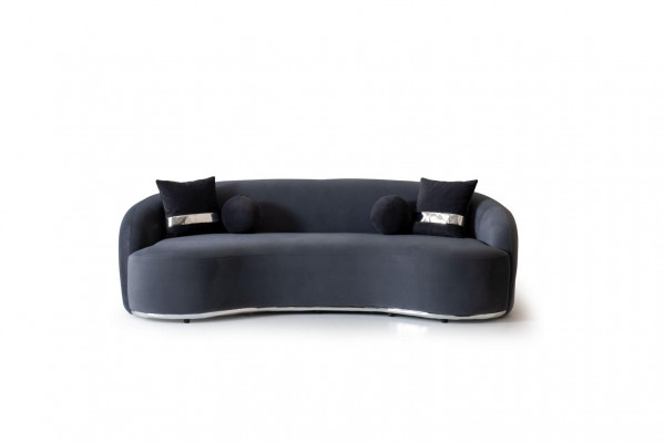 Designer Bankstel 4-zits Zwarte Banken Banken Groot xxl Zitmeubilair 250cm