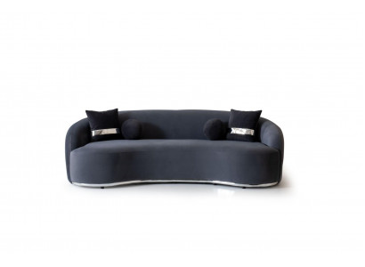 Designer Bankstel 4-zits Zwarte Banken Banken Groot xxl Zitmeubilair 250cm