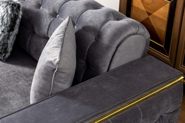 Ontwerper 3-delige woonkamerset hoekbank L-vorm + 3 + 1 zits luxe hoekbank