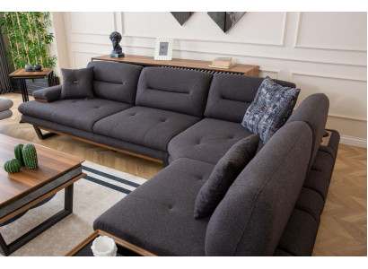 Stille hoekbank L-vorm Grijs Luxe in woonkamer Design hoekbankstellen Banken