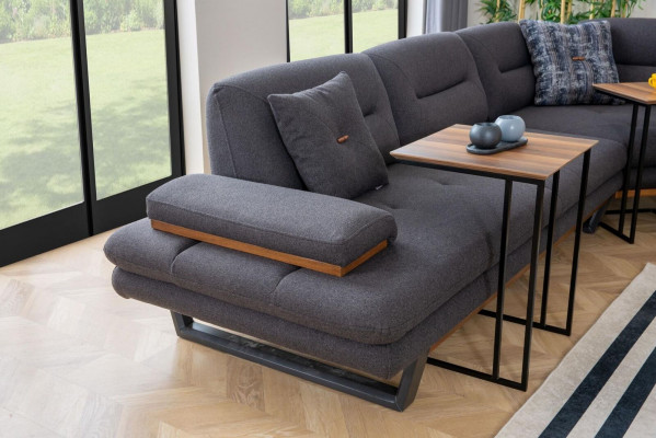 Stille hoekbank L-vorm Grijs Luxe in woonkamer Design hoekbankstellen Banken