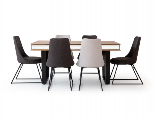 Eetkamergroep eethoek eettafel tafel 6x armstoelen stoel stoelen 7-delig