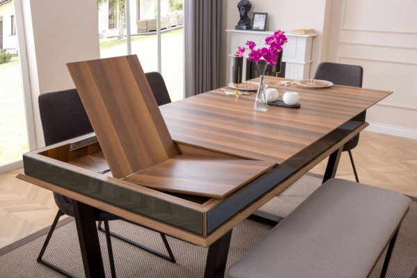 Complete eetset Eettafel 4x Stoelen Eethoek Bank Eettafel Tafel 6-delig.