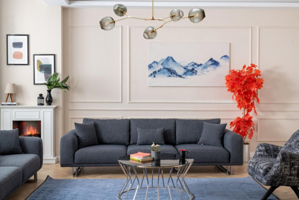 Sofa 4-zits Relaxbank Bank Bedfunctie Vierzits Textielbankstellen