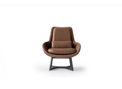 Designer fauteuil 1-zits kunstleer bankstoel gestoffeerde fauteuil design bruin