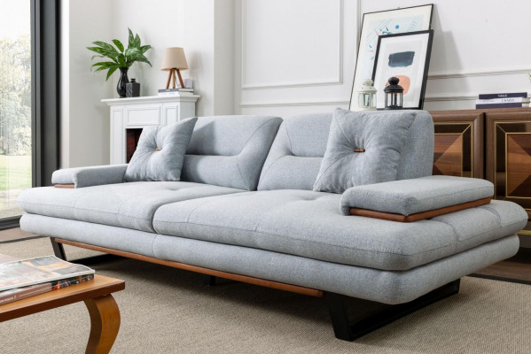 Moderne meubels Woonkamerbank 3-zits grijs xxl groot Designer 238cm meubels