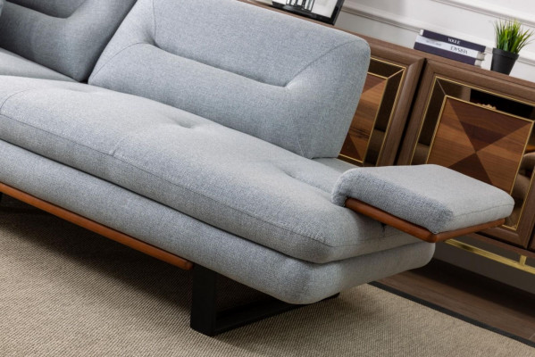 Moderne meubels Woonkamerbank 3-zits grijs xxl groot Designer 238cm meubels