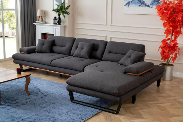 Ontwerper grijs hoekbank L-vorm modern meubilair woonkamer hoekbank sofa.