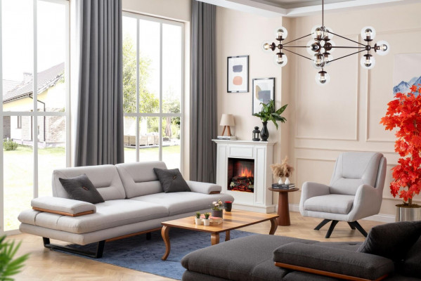 Moderne bankstel 3 + 1 zits en hoekbank L-vormig designermeubilair nieuw