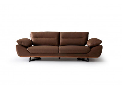 Moderne Designer Bank 3-zitsbank 240cm xxl Bank Bekleding Banken Ontwerp Bruin