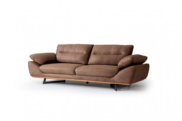 Moderne Designer Bank 3-zitsbank 240cm xxl Bank Bekleding Banken Ontwerp Bruin