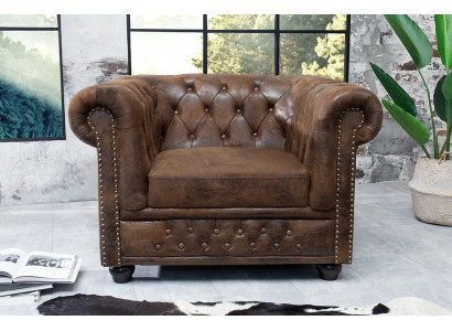 Chesterfield fauteuil tv bank 1-zits bank textiel stof banken bekleding