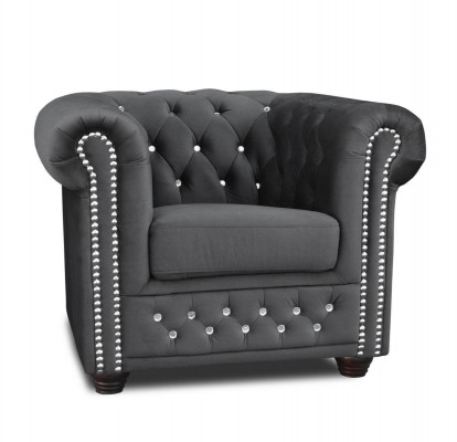 Chesterfield fauteuil tv bank 1-zits bank stof stof banken bekleding nieuw