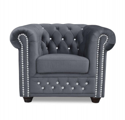 Bankstellen Chesterfield fauteuil TV bank 1-zits bank textiel stof bekleding nieuw