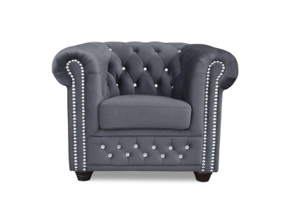 Bankstellen Chesterfield fauteuil TV bank 1-zits bank textiel stof bekleding nieuw