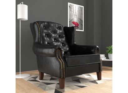 Ohrensessel Stoel TV-ontwerp gestoffeerde bank bank Chesterfield leer