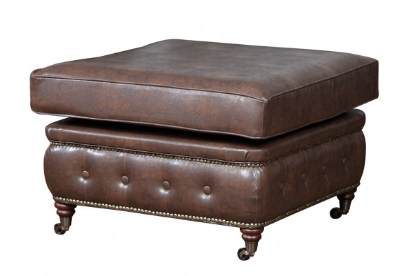 Chesterfield voetenbank Club Lounge poef Leder Textiel Ottoman Ontwerper