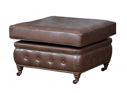 Chesterfield voetenbank Club Lounge poef Leder Textiel Ottoman Ontwerper
