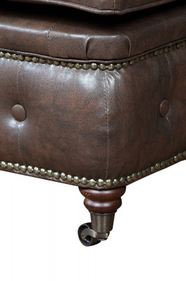 Chesterfield voetenbank Club Lounge poef Leder Textiel Ottoman Ontwerper