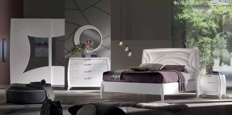 Luxe slaapkamer sets Bed 2x Nachtkastjes Ontwerp commode Meubels 6-delig
