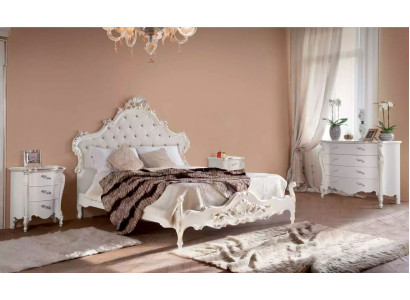 Witte slaapkamer set Bed 2x nachtkastjes Commodes Hout Set 4-delig