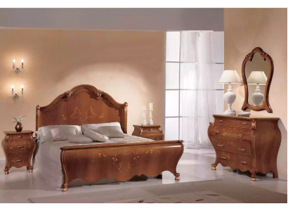 Bruine slaapkamer set Luxe meubels Bedden Nachtkastjes Spiegel Commode